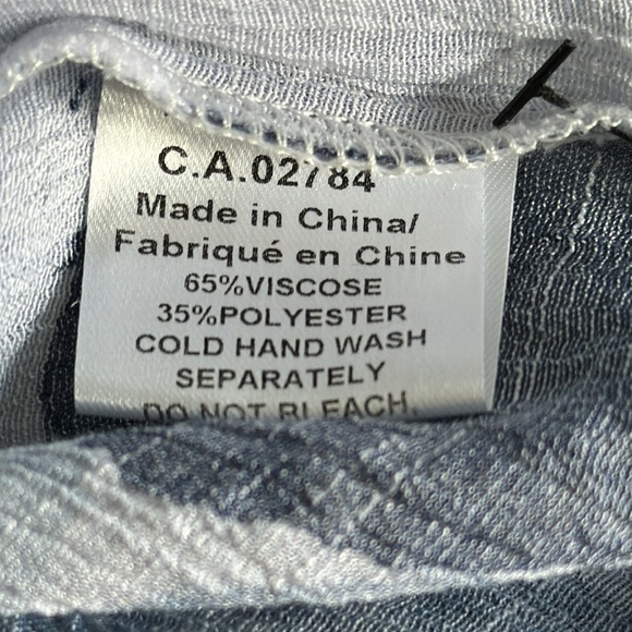 PAPILLION size small ladies VISCOSE flowing Boho blue two-tone with white shirt - Picture 9 of 10